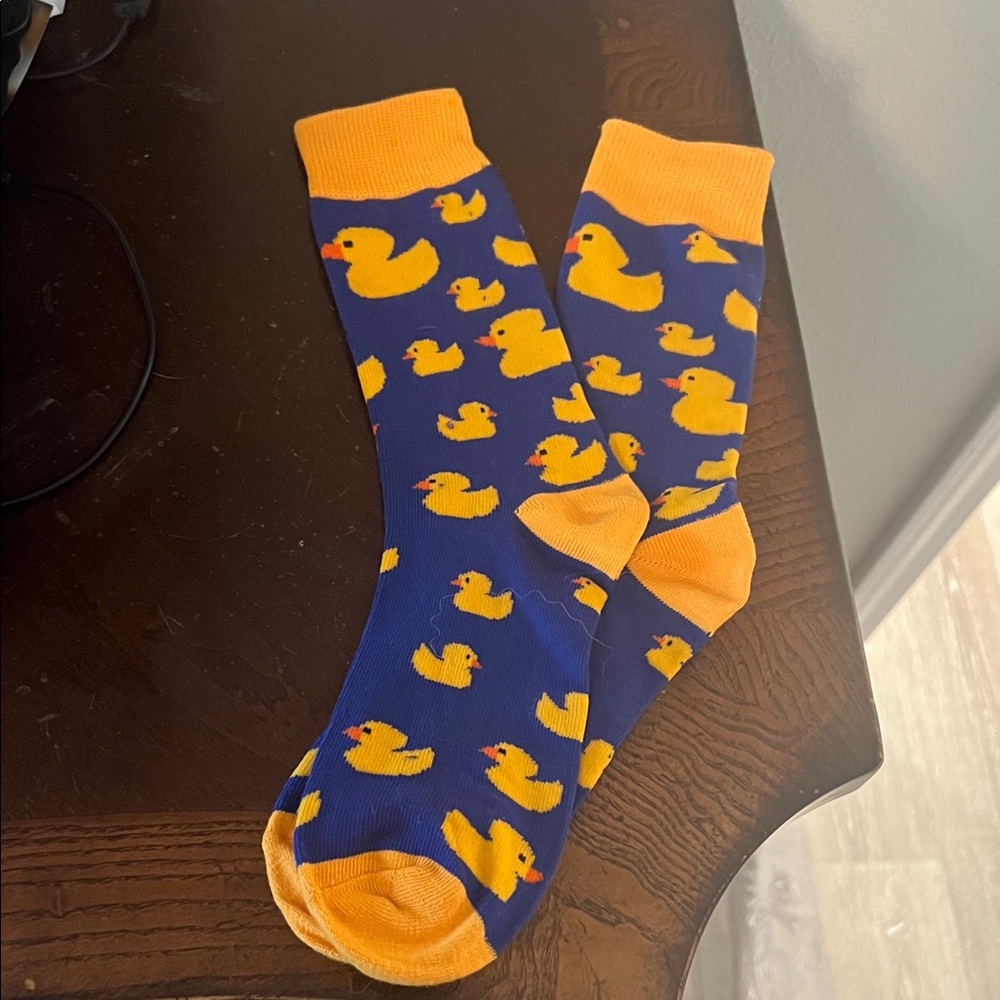Duck Patterned Blue and Yellow Socks